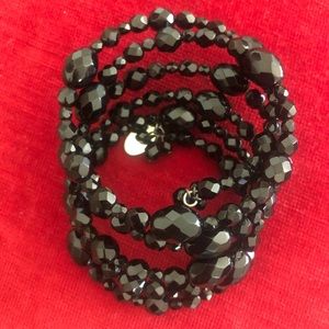 WHBM Black beaded wrap bracelet MINT